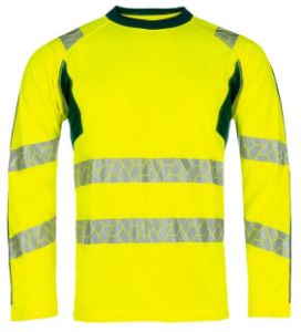 Afbeeldingen van Synq t-shirt Littup fluor geel/marineblauw