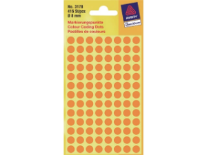 Afbeeldingen van Zweckform etiket, 8 mm, verpakking 416 stuks, 3178, oranje
