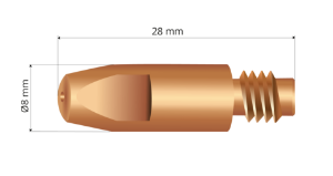 Afbeeldingen van Contacttip M6x28 - 1,0mm