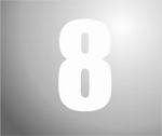 Afbeeldingen van Sticker, cijfer 8, wit, 28mm.