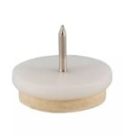 Afbeeldingen van Glijnagel 20 mm Wit met Hard Gestijfd Wolvilt