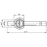 Afbeeldingen van Mauer vitrine slot (glas) 28x110mm glans verchroomd met 2 sleutels