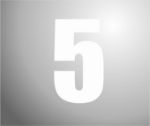Afbeeldingen van Sticker, cijfer 5,wit, 28mm.