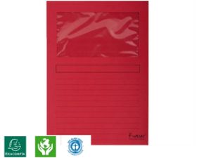 Afbeeldingen van Store insteekhoes, a4, l - model, 7359605, inclusief venster, karton, rood