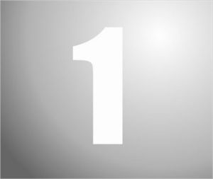 Afbeeldingen van Sticker, cijfer 1, wit, 65mm.