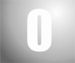 Afbeeldingen van Sticker, cijfer 0, wit, 50mm.