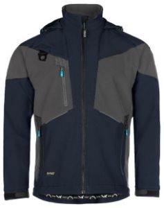 Afbeeldingen van Synq softshell Stunter m.blauw/antraciet grijs