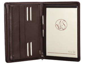 Afbeeldingen van van der Spek schrijfmap economy, a4, 384-632, generfd, rits, leer, bruin