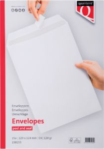Afbeeldingen van Envelop Quantore akte C4 229x324mm zelfklevend wit 25 stuks