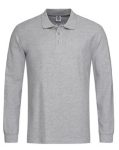 Afbeeldingen van Stedman polo grey heather lange mouw, M
