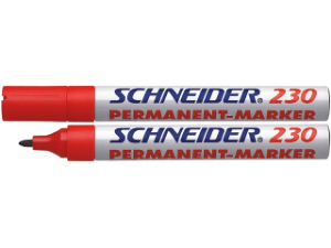 Afbeeldingen van Schneider viltstift 230, 1 - 3 mm, s-123002, rond, rood