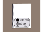 Afbeeldingen van GBC bindrug, 19 mm, a4, 21 rings, verpakking 100 stuks, 4028601, zwart