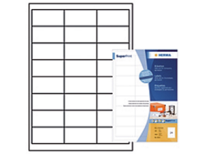 Afbeeldingen van Herma etiket, 66 x 33.8 mm, a4, verpakking 4800 stuks, premium, 4614, wit