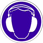 Afbeeldingen van Bord kunststof "gehoorbescherming verplicht" 300mm