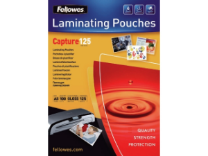 Afbeeldingen van Fellowes lamineerhoes, a6, 125 micron, verpakking 100 vel, 5307201, capture, glanzend