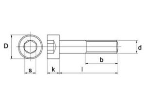 Afbeeldingen van Inbusbout, m6, 60 mm, 12.9, din912, plat conische kop, blank
