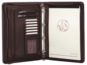 Afbeeldingen van van der Spek schrijfmap economy, a4, 2041-632, generfd, ring/rits, leer, bruin