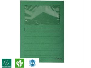 Afbeeldingen van Store insteekhoes, a4, l - model, 7359605, inclusief venster, karton, donkergroen