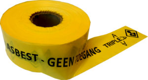 Afbeeldingen van Afzetband asbest zwart/geel 500mx10cm