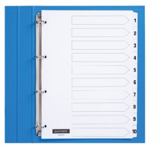 Afbeeldingen van Tabbladen Quantore 4-gaats 1-10 genummerd wit karton