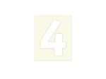Afbeeldingen van Pickup cijfer 4 wit , 40 mm