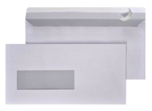 Afbeeldingen van Envelop Quantore 110x220mm venster 3x10cm links zelfklevend 500 stuks