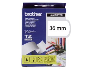 Afbeeldingen van Brother labeltape, 36 mm x 8 meter, tze-161, transparant/zwart