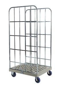 Afbeeldingen van Rolcontainer tweewandig grijs onderstel