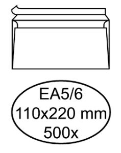 Afbeeldingen van Envelop Quantore bank EA5/6 110x220mm zelfklevend wit 500 stuks