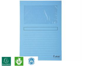 Afbeeldingen van Store insteekhoes, a4, l - model, 7359605, inclusief venster, karton, lichtblauw