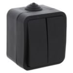 Afbeeldingen van Q-Link schakelaar opbouw - serie - spatwaterdicht IP54 - zwart
