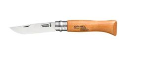 Afbeeldingen van Zakmes nr.09 Carbon,Opinel Classic Lemmet niet RVS. Heft van beukenhout.