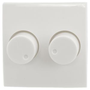 Afbeeldingen van centraalplaat met knop voor duodimmer - geschikt voor afdekraam Berker S1 - polarwit