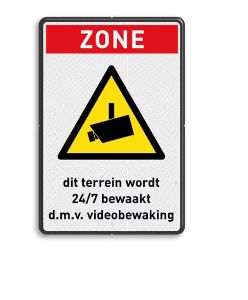 Afbeeldingen van Verkeersbord videobwaking 600x400mm reflectieklasse 3 folie
