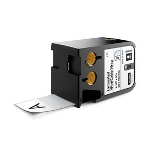 Afbeeldingen van Dymo kabelwikkel zwart op wit thermisch,