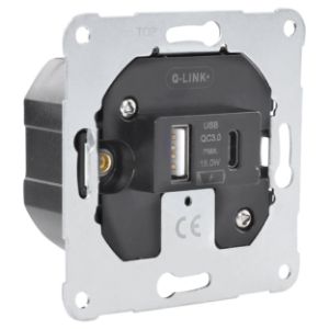 Afbeeldingen van Q-Link charger element inbouw - USB A/C - universeel