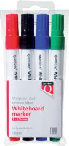 Afbeeldingen van Whiteboardmarker Quantore rond 1-1.5mm 4 stuks assorti