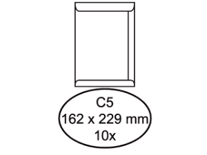 Afbeeldingen van Store envelop akte c5 162x229 100gram 10stuks wit, xo qua stor3110 