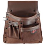 Afbeeldingen van Eltee Enkele gereedschapsgordel 5 vakken en gereedschapskoord ring (25x27.5cm) - Duurzaam leder