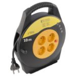 Afbeeldingen van Q-Link kabelhaspel klus - randaarde - H05VVF - 3 x 1.0 mm², 10 m - zwart/geel