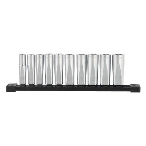 Afbeeldingen van MILWAUKEE® Doppenset 3/8” FOUR FLAT™ lang (10-delig)