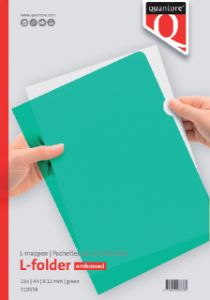 Afbeeldingen van Insteekmap L-model Quantore A4 PP 0.12mm groen 25 stuks