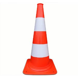 Afbeeldingen van Verkeerspilon oranje-wit 4.0kg 75cm