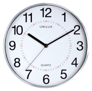 Afbeeldingen van Wandklok unilux 28,5cm zilvergrijs/wit