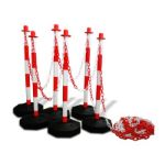 Afbeeldingen van Kettingpalen kunststof rood wit 90cm 6 stuks