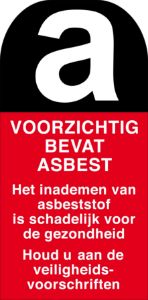 Afbeeldingen van Sticker "A" asbest ned.    50x110mm