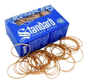 Afbeeldingen van Elastiek Standard Rubber Bands 22 100x1.5mm 500gr 1330 stuks bruin