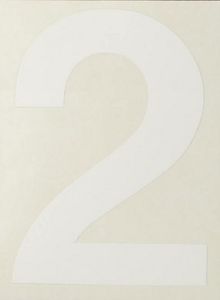 Afbeeldingen van Pickup cijfer 2 wit , 80 mm