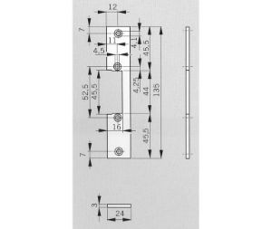 Afbeeldingen van Dorma korte voorplaat, fkh24, rvs