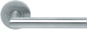 Afbeeldingen van Oxloc Deurkruk haaks model met rozet op stalen ondercontructie Tilburg RVS